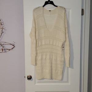 Free people off shoulder knit sweater tunic dress